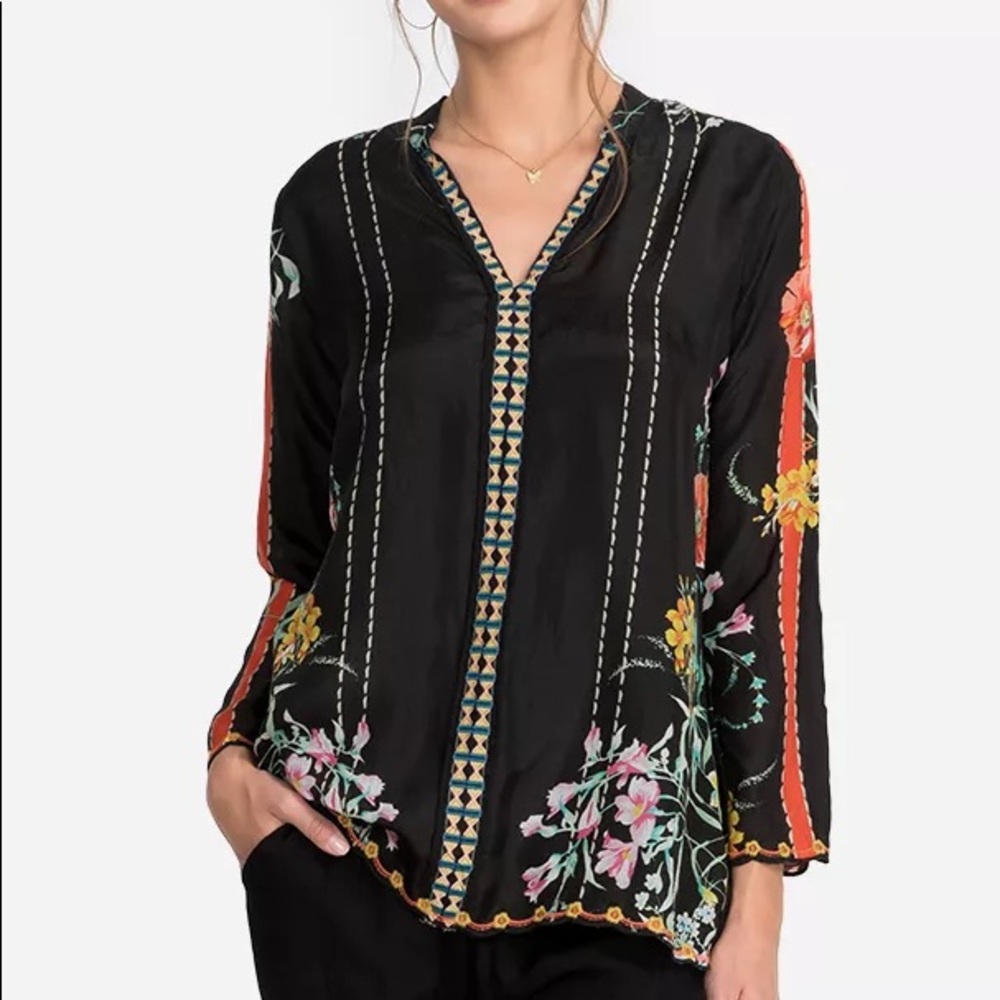 Johnny Was Eulia V Neck Blouse